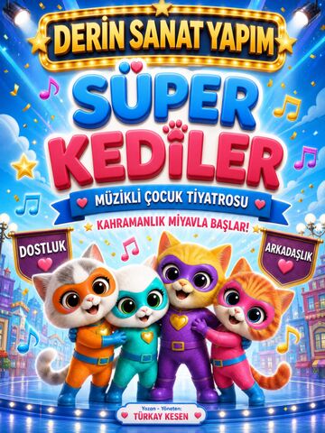 Süper Kediler Tiyatro Oyunu afişi